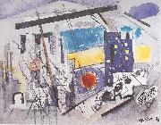 Marin, John Region of the Brooklyn Bridge Fantasy oil painting